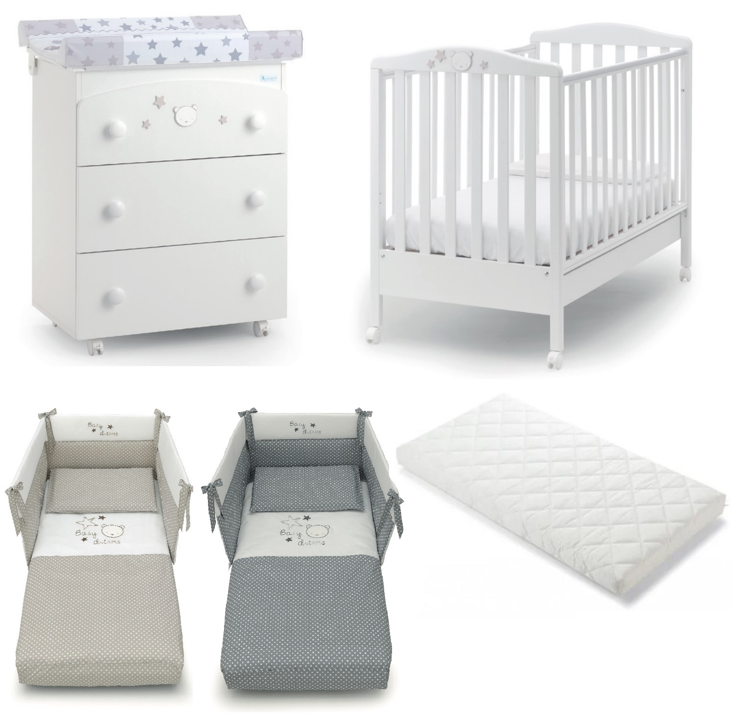 Offerta Azzurra Design Baby Dream - Lettino + Fasciatoio + Piumone e Materasso Omaggio