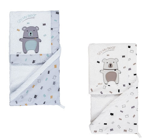 Accappatoio Neonato a Triangolo Picci Orso Converse In Offerta