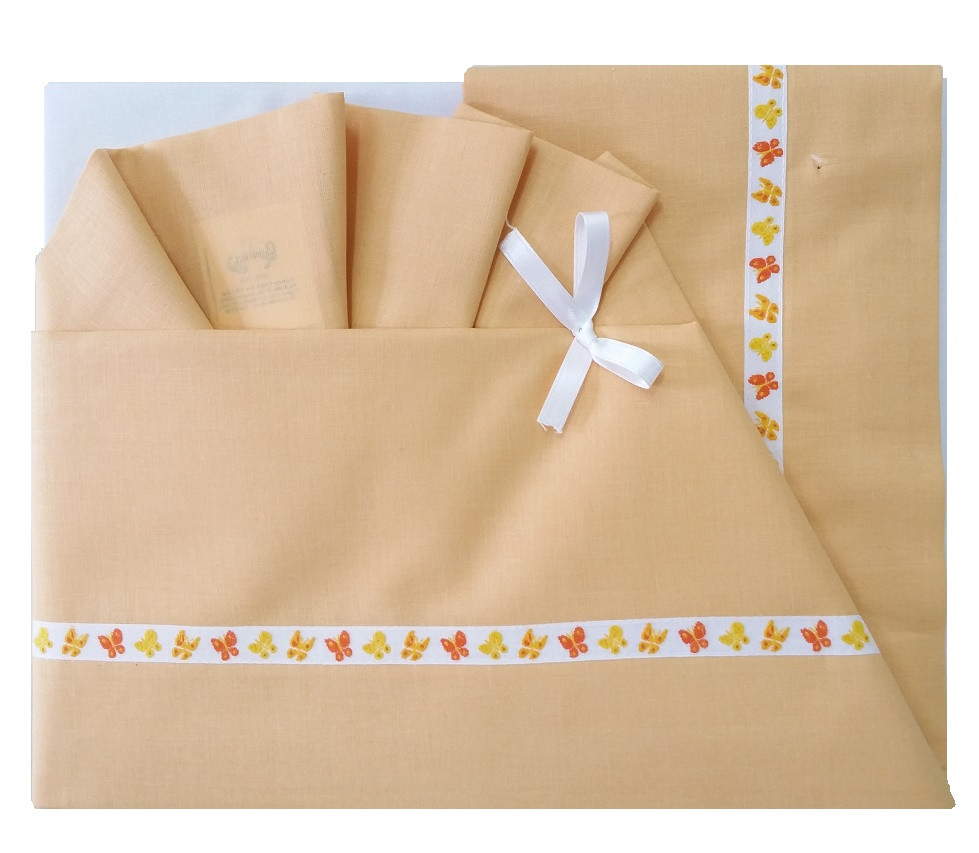 Lenzuola Culla Fantasy Linea Fly Arancio