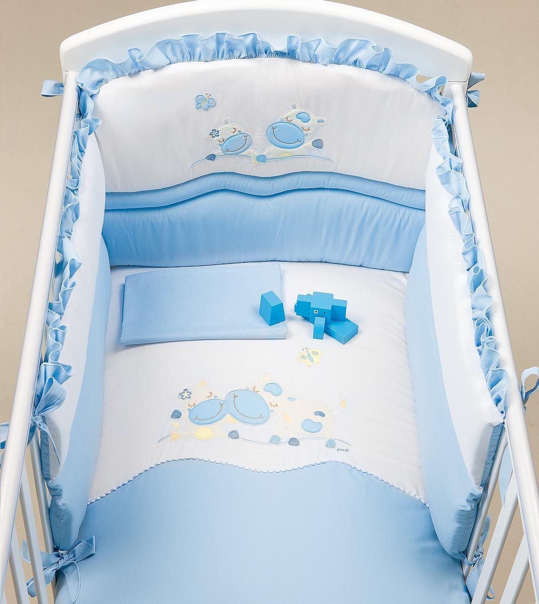 Completo Piumone Picci Lola Bacio Set 3pz Cod.14.34 Var 03 Celeste