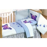 Completo Piumone Anne Geddes Butterfly Stampato col. Azzurro
