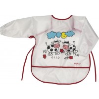 Bavaglino Play Shoes in Plastica con maniche col. Bianco/Rosso