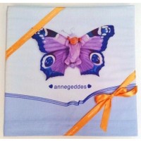 Lenzuola Culla Set 3 Pezzi Anne Geddes Butterfly col. Azzurro