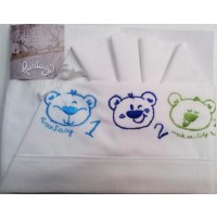 Lenzuola Lettino Fantasy Linea Orsi Set 3pz col. Bianco/Blu