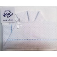 Lenzuola Culla Fantasy a Pois Set 3 pezzi col. Azzurro Cod 15.355.AZ