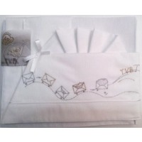 Lenzuola Lettino Fantasy Linea Trenino TVB Set 3pz col. Bianco