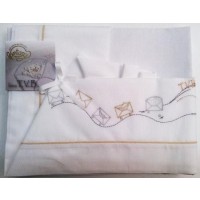 Lenzuola Culla Fantasy Linea Trenino TVB Set 3pz col. Bianco