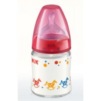 Biberon in NUK FIRST CHOICE 120ml In Vetro Tettarella in Lattice Mis 1 Foro M