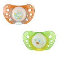 Succhietto Chicco Physio Air 4m+ tettarella in Caucciù confezione 2 pezzi colore Arancio Verde