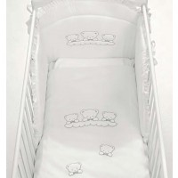 Completo Piumone Mibb Scintilla Set 3pz Ricamato col. Bianco