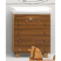 Bagnetto Fasciatoio Mibb Scintilla con Swarovski Noce Antico