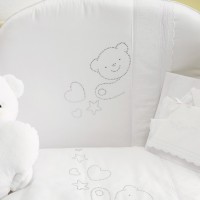 Completo Piumone Fantasy Cuore Mio Set 3pz con Strass Bianco
