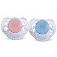 Succhietti Trasparenti Avent Senza BPA Conf. da 2 PZ (6-18m) SCF170/22 Azzurro/Rosa