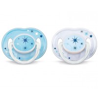 Succhietti Notturni Fluorescenti Avent Senza BPA Conf. da 2 PZ (3-6m) SCF176/21