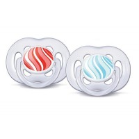 Succhietti Airflow Contemporary Avent Senza BPA Conf. da 2 PZ (6-18m) SCF180/24 col. Azzurro/Rosso