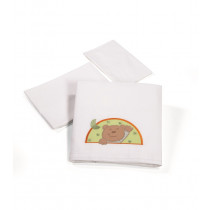 Lenzuola Lettino Hallo Taddy:Lenzuola Lettino Hallo Taddy Billo e Pallina Bianco In Offerta