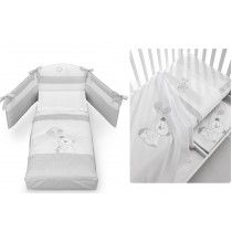  Coordinato Tessile Lettino Erbesi Toby Bianco Grigio