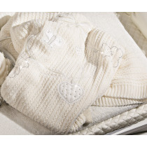 Copertina Lettino Picci Jasmine in Lana Cod. 39.53 Panna