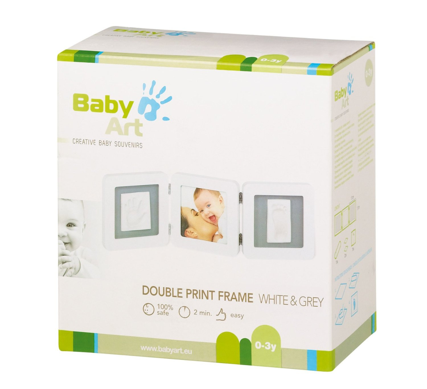 Baby Art Double Print Frame colore Bianco